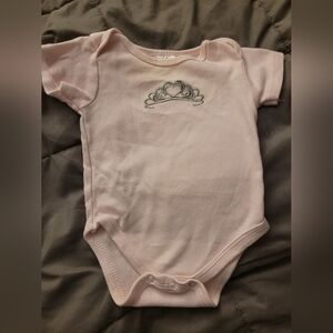 Pink Baby Bodysuit with Crown Design